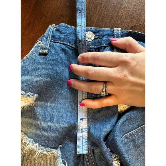 Ray Bone Women's 25 Denim Blue Jean Shorts Summer Distressed Costal Cowgirl Core - Picture 6 of 10